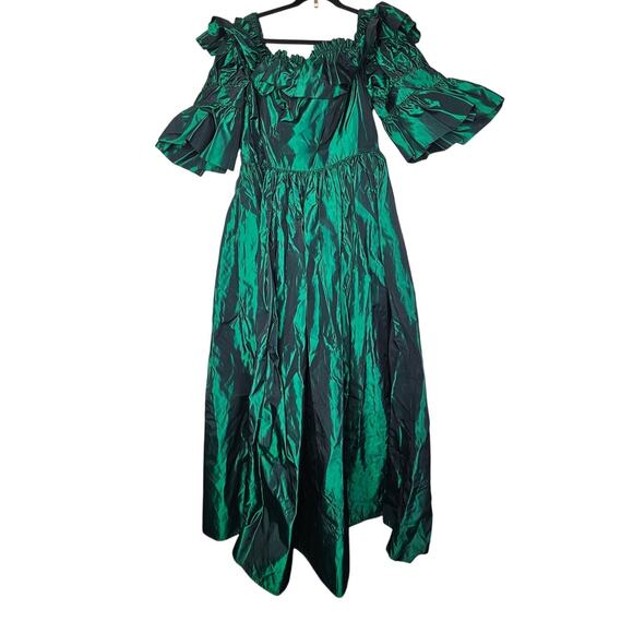 Recollections XXL Emerald Green Taffeta Victorian Reproduction Dress Ball Gown - Picture 1 of 4